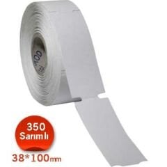 Raf Etiketi 170 gram Karton Termal 38x100mm Yandan Çentikli Beyaz 1 Rulo 350 Adet