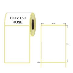 150x100 kuşe (termal olmayan-ribon olmadan barkod makinesinden çıktı alınamayan) barkod etiketi 1 rulo 250 adet
