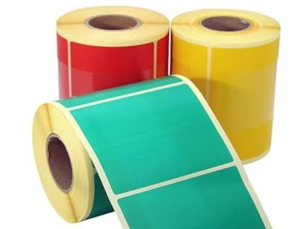 100x100mm Kuşe Renkli Etiket ( Sarı-Turuncu-Yeşil-Kırmızı-Mavi )